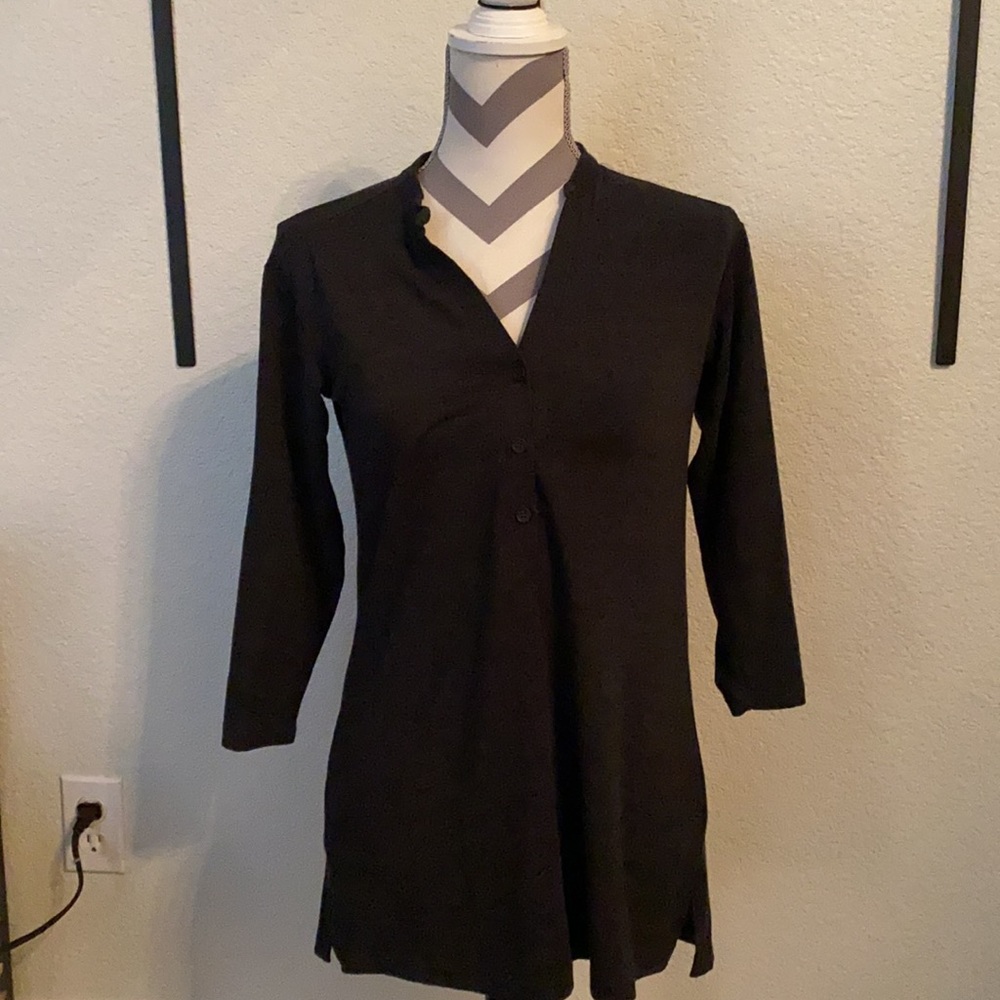 Free Fly Dark Grey Button Long Sleeve - XS